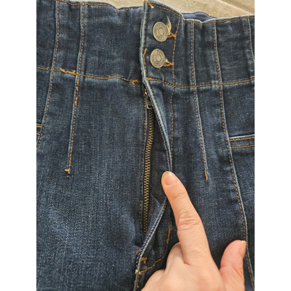 Free People We the Free Jayde High Rise Flare Jeans Blue Denin Wide Leg Tall 27 - Picture 8 of 10